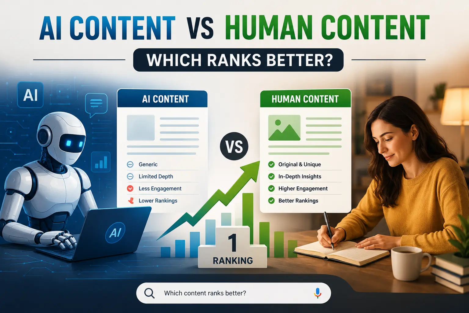 AI Content vs Human Content – Which Ranks Better?