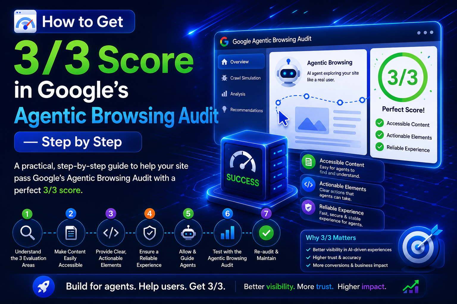 How to Get 3/3 Score in Google and Agentic Browsing Audit — Step by Step